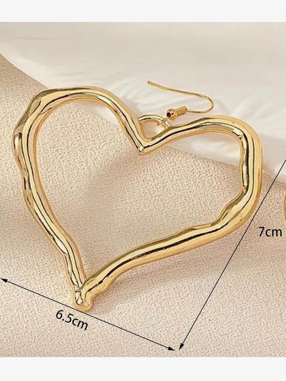 Gold Heart Hoop Earrings for Women